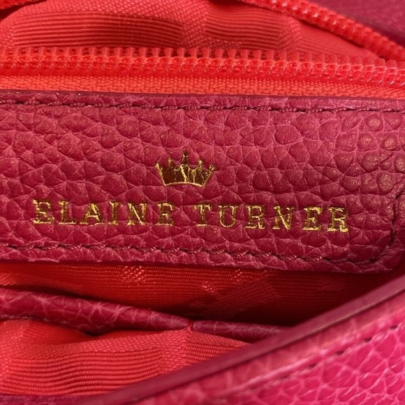 Elaine Turner Pink and‎ Gold Leather Clutch Envelope Magnetic Closure - Picture 4 of 9
